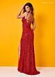 Rachel Allan 70443 Beaded Fringe Sweetheart Neck Dress