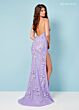Rachel Allan 70450 Floral Applique Low V-Back Dress