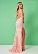 Rachel Allan 70450 Floral Applique Low V-Back Dress
