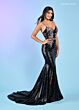 Rachel Allan 70482 Sleeve Train Sequin Dress
