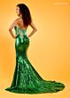 Rachel Allan 70482 Sleeve Train Sequin Dress