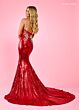 Rachel Allan 70482 Sleeve Train Sequin Dress