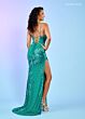 Rachel Allan 70485 Scoop Neckline Side Slit Dress