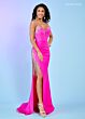 Rachel Allan 70488 Fringe Slit Jeweled Straps Dress