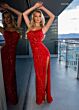Rachel Allan 70489 Side Slit Embellished Dress
