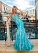 Rachel Allan 70491 Sheer Corset Glitter Dress