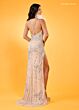 Rachel Allan 70493 Feather Strap Side Slit Dress