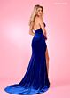 Rachel Allan 70494 Choker Train Velvet Dress