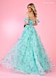 Rachel Allan 70495 Floral Print Off The Shoulder Dress