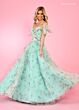 Rachel Allan 70495 Floral Print Off The Shoulder Dress