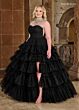 Rachel Allan 70503 Beaded Choker Ruffle Skirt Dress