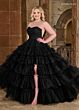 Rachel Allan 70503 Beaded Choker Ruffle Skirt Dress
