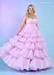 Rachel Allan 70503 Beaded Choker Ruffle Skirt Dress