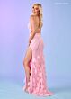 Rachel Allan 70504 Feather Skirt Strappy Back Dress