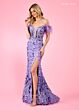Rachel Allan 70509 Feather Sleeves Sheer Corset Dress