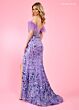 Rachel Allan 70509 Feather Sleeves Sheer Corset Dress