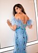Rachel Allan 70509 Feather Sleeves Sheer Corset Dress