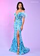 Rachel Allan 70509 Feather Sleeves Sheer Corset Dress