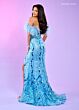 Rachel Allan 70509 Feather Sleeves Sheer Corset Dress
