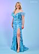 Rachel Allan 70509 Feather Sleeves Sheer Corset Dress