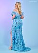 Rachel Allan 70509 Feather Sleeves Sheer Corset Dress