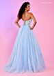 Rachel Allan 70510 Lace Corset High Slit Dress