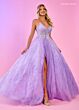 Rachel Allan 70510 Lace Corset High Slit Dress