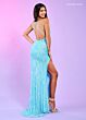 Rachel Allan 70511 Strappy Back Sheer Midriff Dress