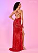 Rachel Allan 70511 Strappy Back Sheer Midriff Dress
