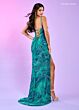 Rachel Allan 70514 Side Slit Lace-Up Dress