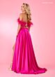 Rachel Allan 70519 Beaded Corset Feather Sleeves Dress