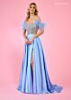 Rachel Allan 70519 Beaded Corset Feather Sleeves Dress