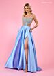 Rachel Allan 70519 Beaded Corset Feather Sleeves Dress
