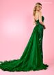 Rachel Allan 70520 Long Overskirt Strapless Geometric Dress