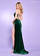 Rachel Allan 70522 Sky-High Slit Plunging Neck Dress
