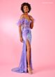 Rachel Allan 70524 Lace Corset Feather Sleeves Dress
