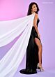 Rachel Allan 70527 Detachable Cape Sheer Back Dress