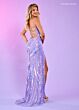 Rachel Allan 70530 Lace-Up Back Plunging Neck Dress