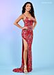 Rachel Allan 70534 Fringe Slit Embellished Dress