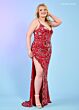 Rachel Allan 70534 Fringe Slit Embellished Dress