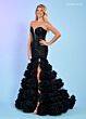 Rachel Allan 70543 Ruffle Skirt Strapless Corset Dress