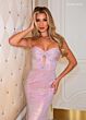 Rachel Allan 70547 Knot Bust Strapless Sequin Dress