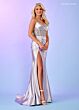 Rachel Allan 70548 Beaded Corset Bare Back Dress