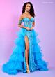 Rachel Allan 70550 Ruffle Overskirt Off The Shoulder Dress