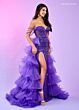 Rachel Allan 70550 Ruffle Overskirt Off The Shoulder Dress