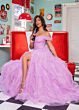 Rachel Allan 70555 Ruffle Skirt Off The Shoulder Dress