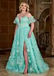 Rachel Allan 70557 Detachable Sleeves Illusion Corset Dress