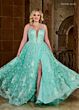 Rachel Allan 70557 Detachable Sleeves Illusion Corset Dress