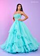 Rachel Allan 70570 Layered Skirt Detachable Sleeves Dress