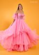 Rachel Allan 70570 Layered Skirt Detachable Sleeves Dress